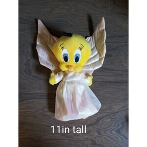 Warner Bros Tweety Bird Angel Bean Bag Plush 8" 1999 Studio Store Holiday Season